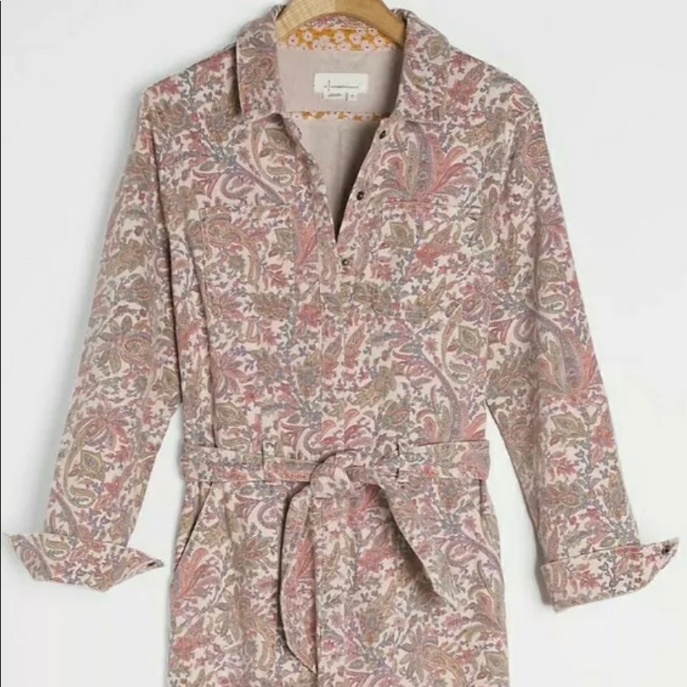 Anthropologie Paisley Jumpsuit Sz Large NWT